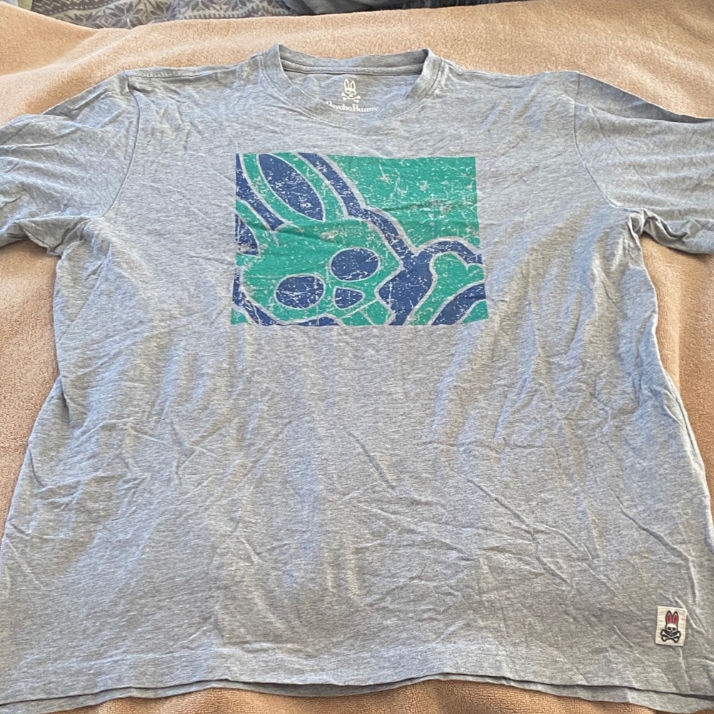 Psycho Bunny Gray Graphic Tee Men’s 7 XL